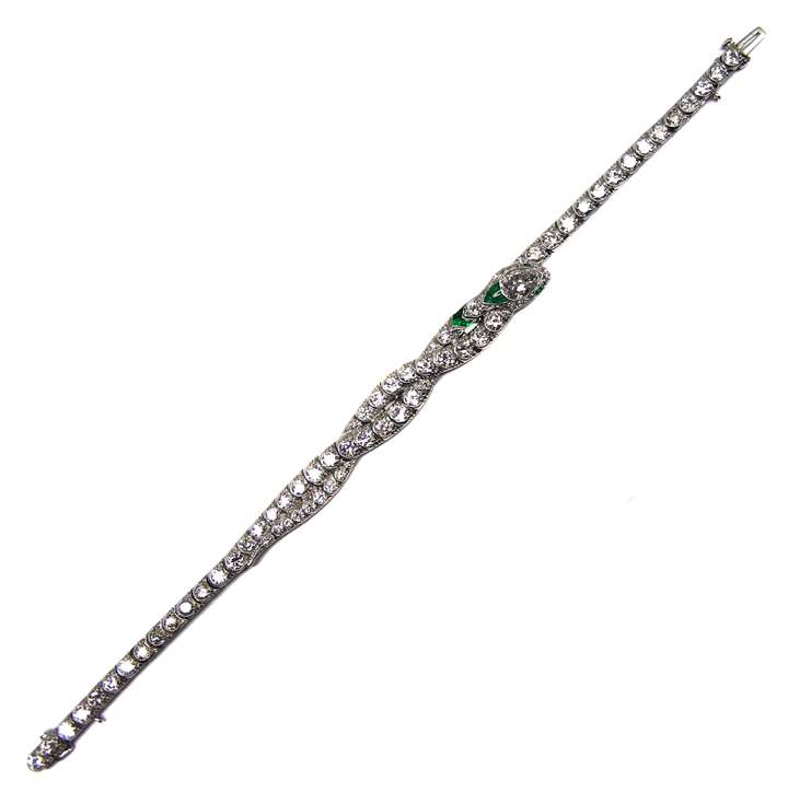 Early 20th century diamond snake bracelet